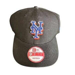 Unbranded 9FIFTY New York Mets Snapback Hat Unisex One Size Black/Graphite